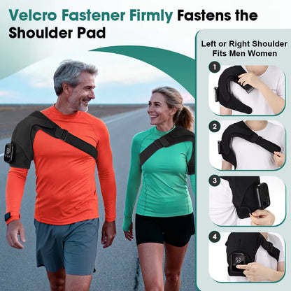 Cordless Electric Heated Vibration Shoulder Brace with Thermal Compress
