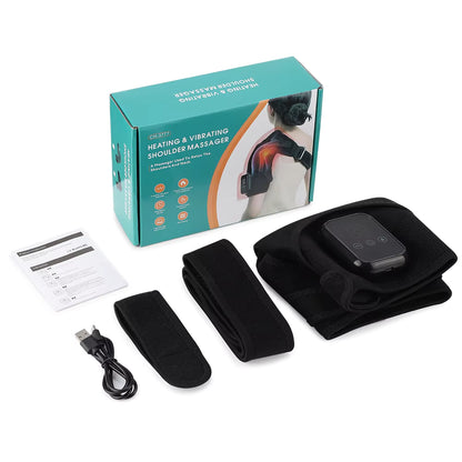 Cordless Electric Heated Vibration Shoulder Brace with Thermal Compress