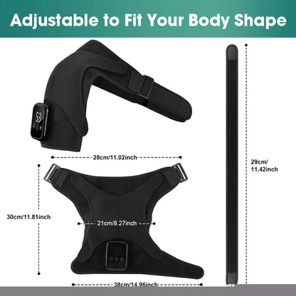 Cordless Electric Heated Vibration Shoulder Brace with Thermal Compress